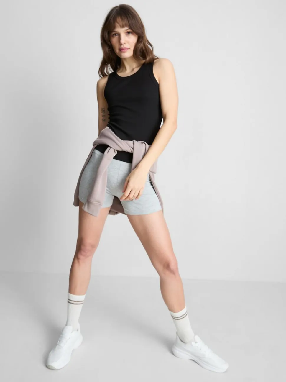 Geripptes Racerback-Top mit hohem Baumwollanteil