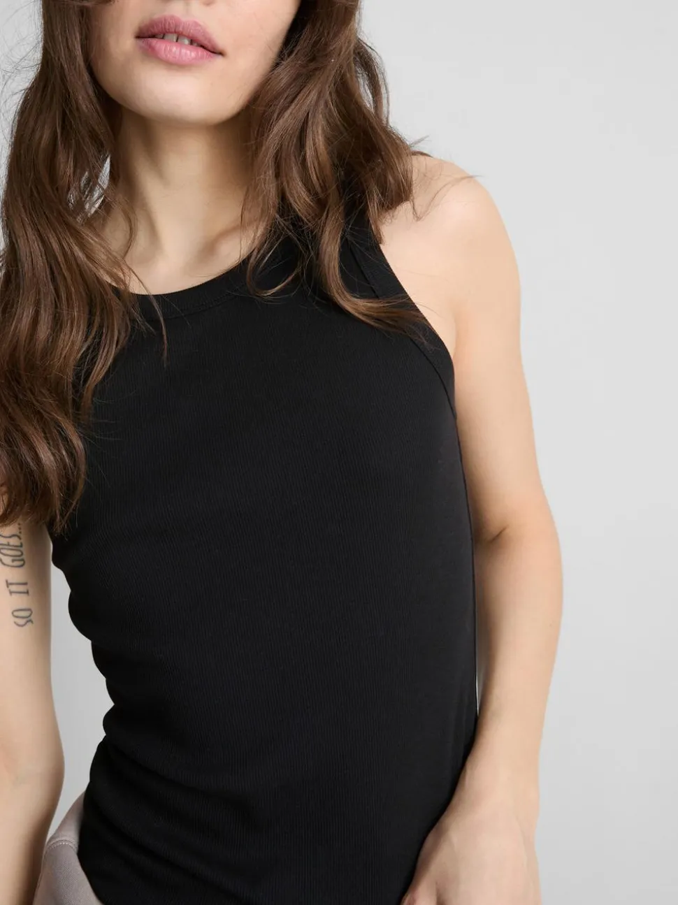 Geripptes Racerback-Top mit hohem Baumwollanteil