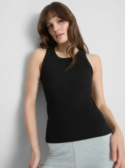 Geripptes Racerback-Top mit hohem Baumwollanteil