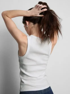 Geripptes Racerback-Top mit hohem Baumwollanteil
