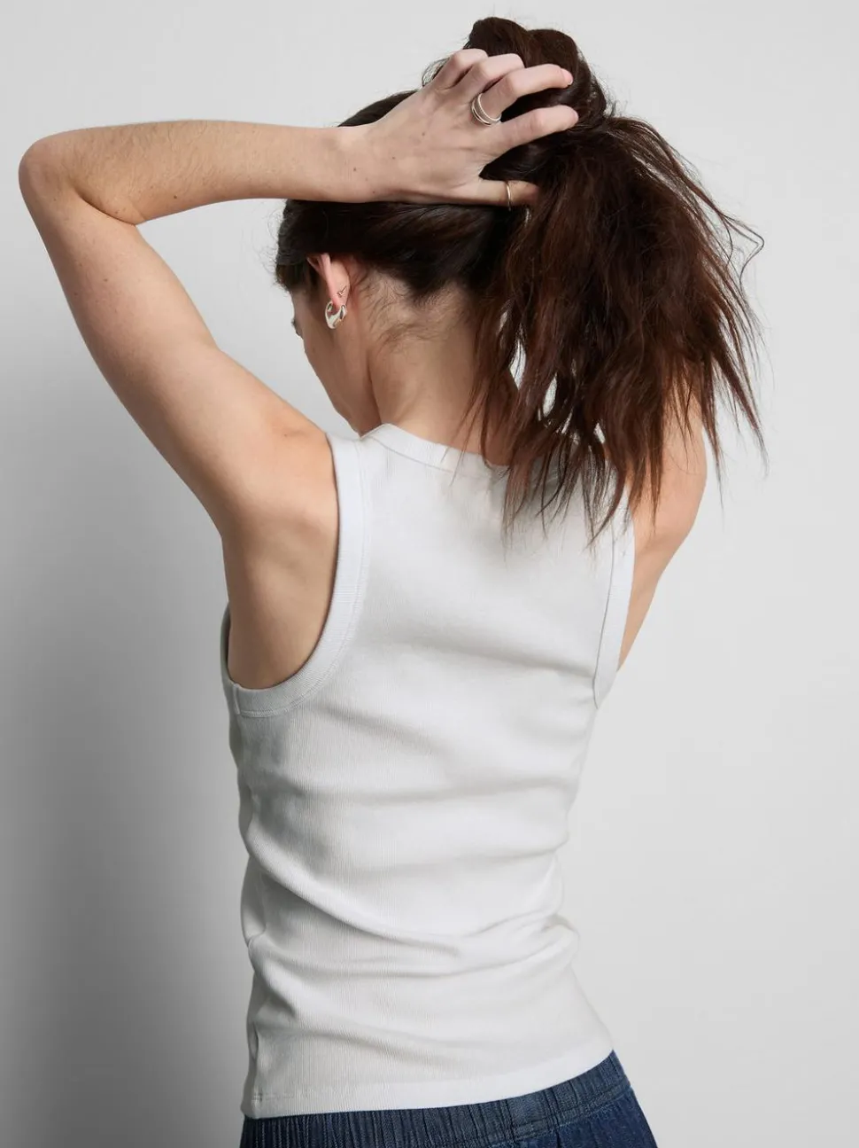 Geripptes Racerback-Top mit hohem Baumwollanteil