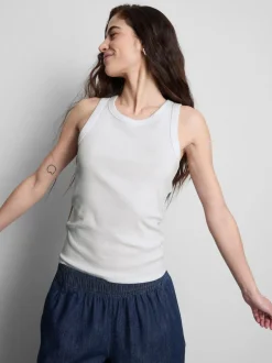 Geripptes Racerback-Top mit hohem Baumwollanteil