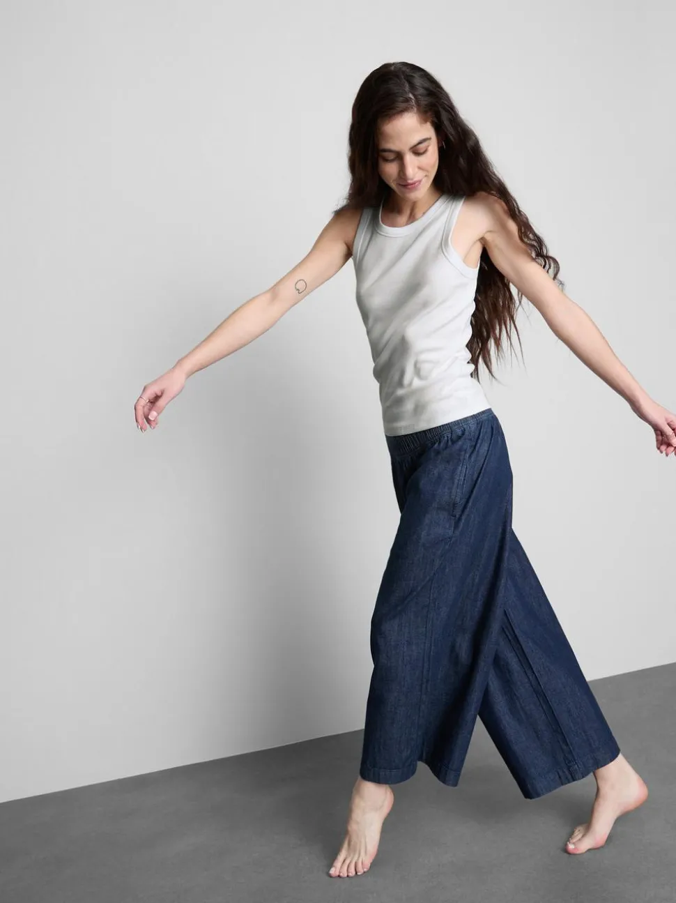 Geripptes Racerback-Top mit hohem Baumwollanteil