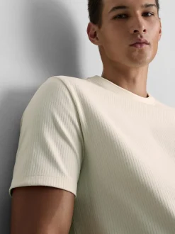 Geripptes „The Edit“ T-Shirt mit Rundhalsausschnitt