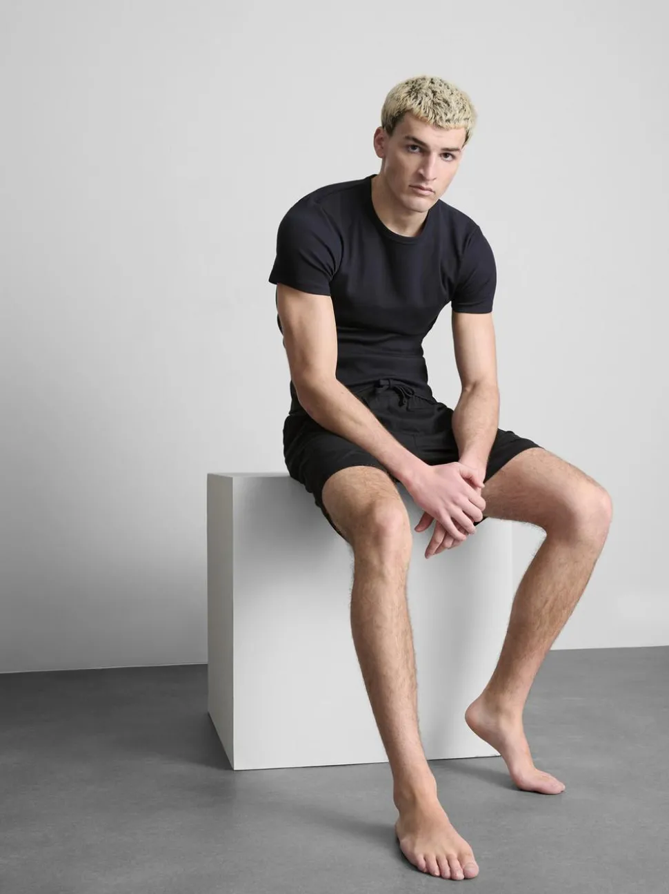 Geripptes T-Shirt, 2er-Pack