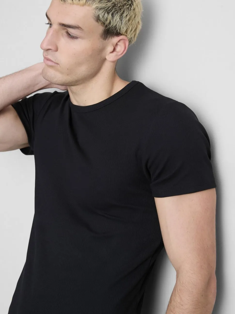 Geripptes T-Shirt, 2er-Pack