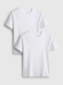 Geripptes T-Shirt, 2er-Pack