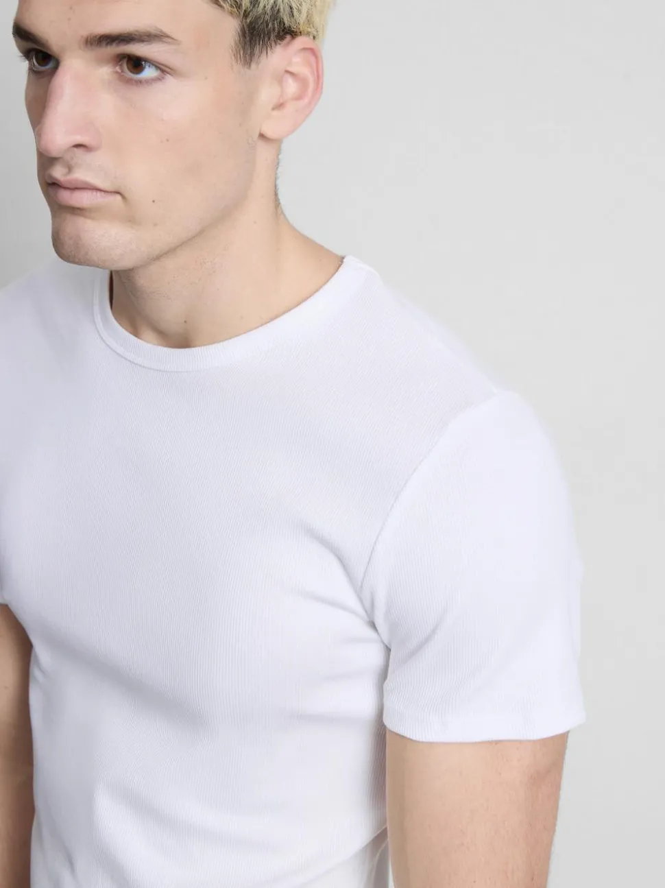 Geripptes T-Shirt, 2er-Pack
