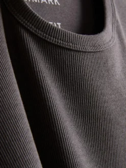 Geripptes T-Shirt, 2er-Pack