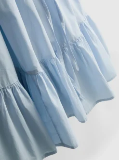 Gerüschtes Minikleid aus Popeline