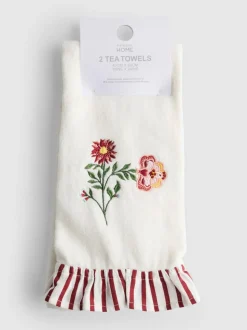 Geschirrtücher mit Blumenmuster, 2er-Pack