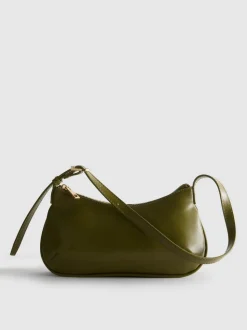 Geschwungene Kunstleder-Schultertasche