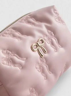 Gesteppte Make-up-Tasche mit Schleife
