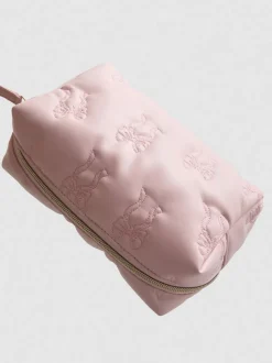 Gesteppte Make-up-Tasche mit Schleife