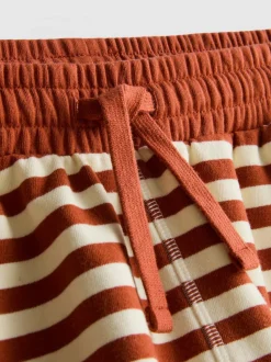 Gestreifte Jerseyshorts mit hohem Baumwollanteil