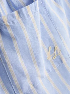 Gestreifte Oxford-Schlafanzugshorts aus Baumwolle