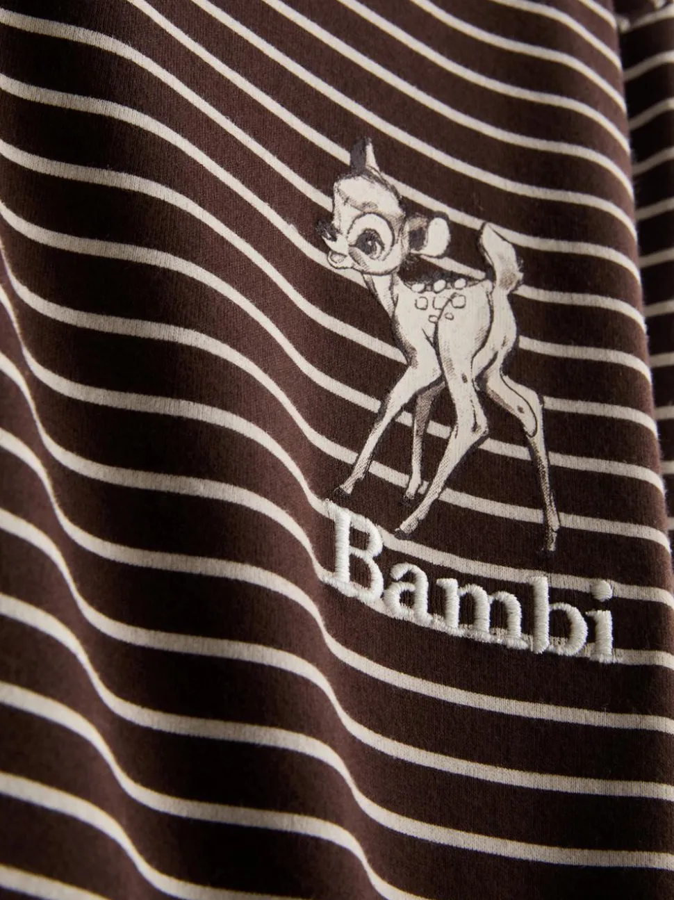 Gestreifter „Disney Bambi“ Schlafanzug aus Baumwolle mit Shorts