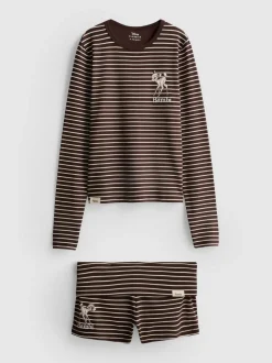 Gestreifter „Disney Bambi“ Schlafanzug aus Baumwolle mit Shorts