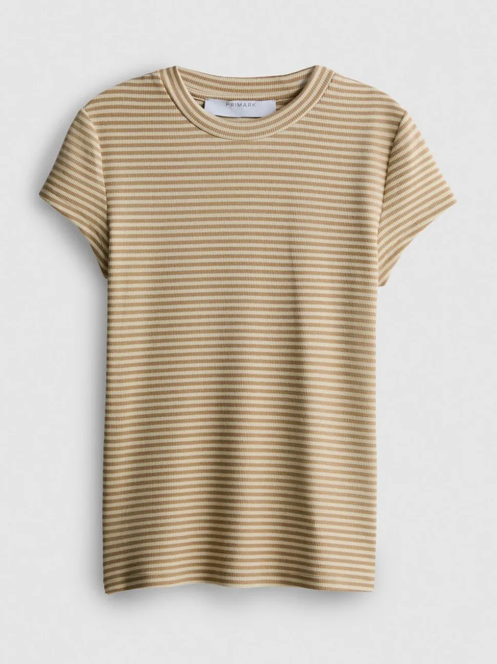 Gestreiftes, geripptes T-Shirt mit Flügelärmeln