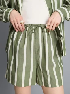 Gestreifte Shorts aus Baumwollpopeline