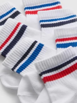 Gestreifte Socken in Viertellänge, 7er-Pack