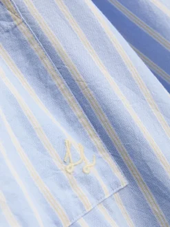 Gestreiftes Oxford-Schlafanzugshirt aus Baumwolle