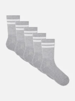 Gestreifte Sportsocken, 5er-Pack