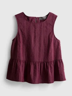 Gestreiftes Tanktop mit Schößchen