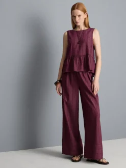 Gestreiftes Tanktop mit Schößchen