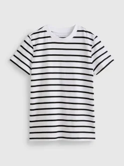 Gestreiftes T-Shirt mit Rundhalsausschnitt