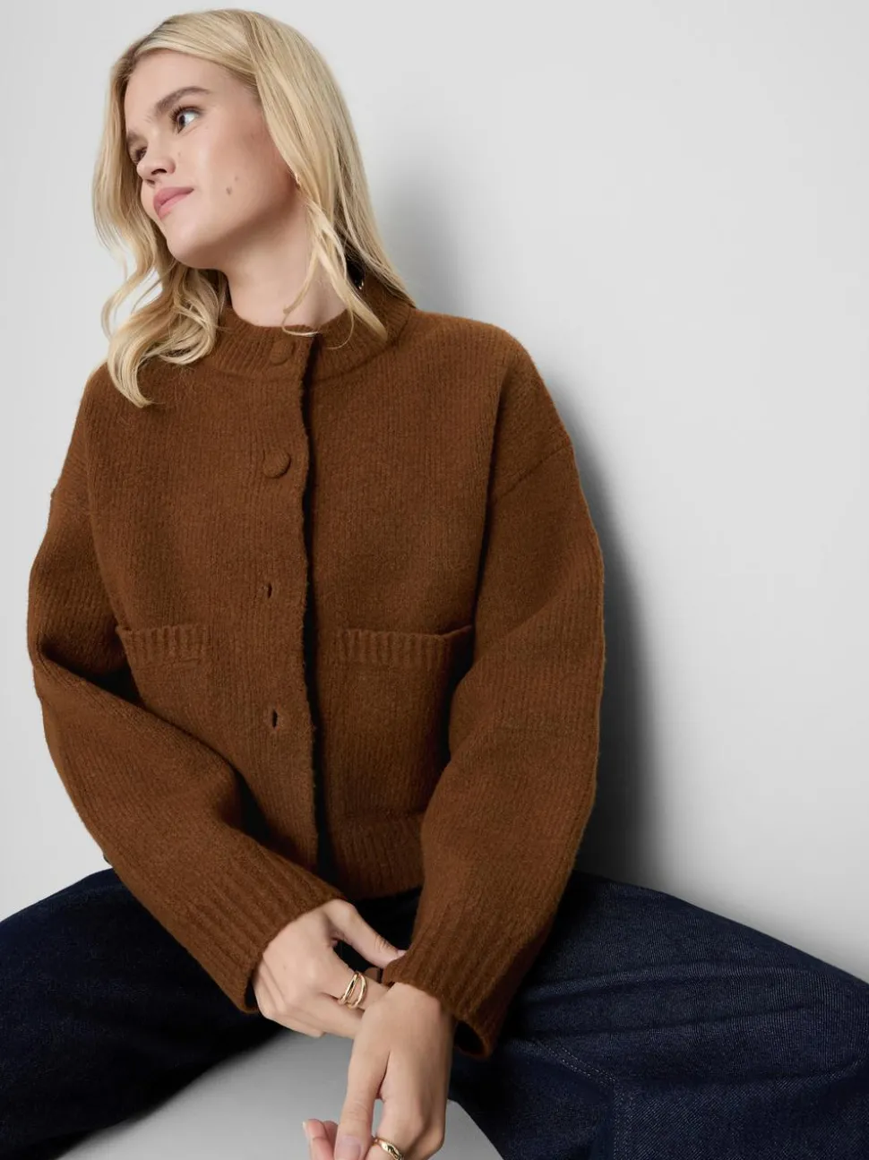 Gestrickter Bomber-Cardigan