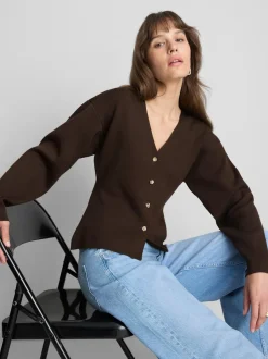 Gestrickter Cardigan mit Knopfleiste