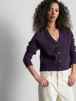 Gestrickter Cardigan mit V-Ausschnitt
