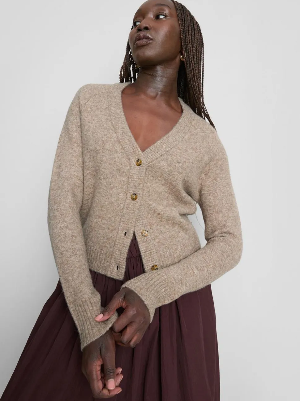 Gestrickter Cardigan mit V-Ausschnitt