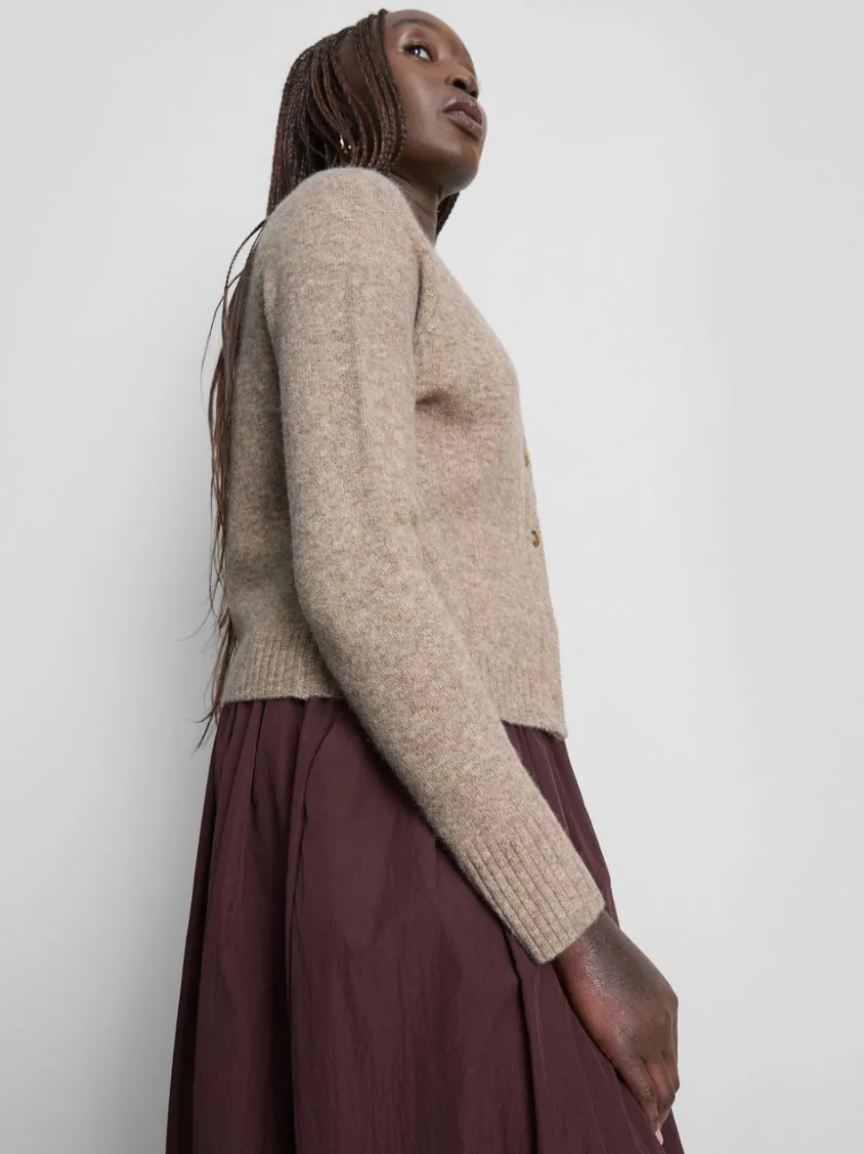 Gestrickter Cardigan mit V-Ausschnitt