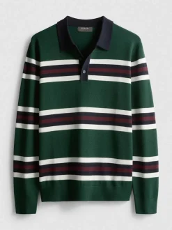 Gestrickter Polopullover mit Streifen