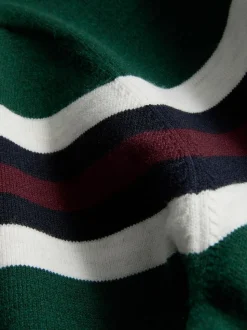 Gestrickter Polopullover mit Streifen