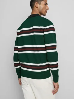 Gestrickter Polopullover mit Streifen