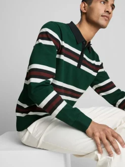 Gestrickter Polopullover mit Streifen