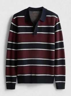 Gestrickter Polopullover mit Streifen