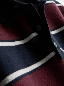 Gestrickter Polopullover mit Streifen