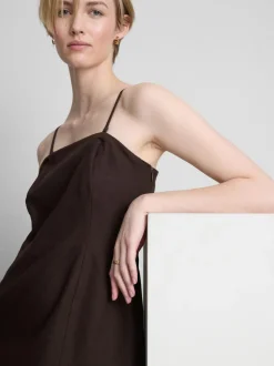 Gestuftes „The Edit“ Midikleid aus Leinengemisch