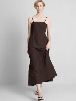 Gestuftes „The Edit“ Midikleid aus Leinengemisch