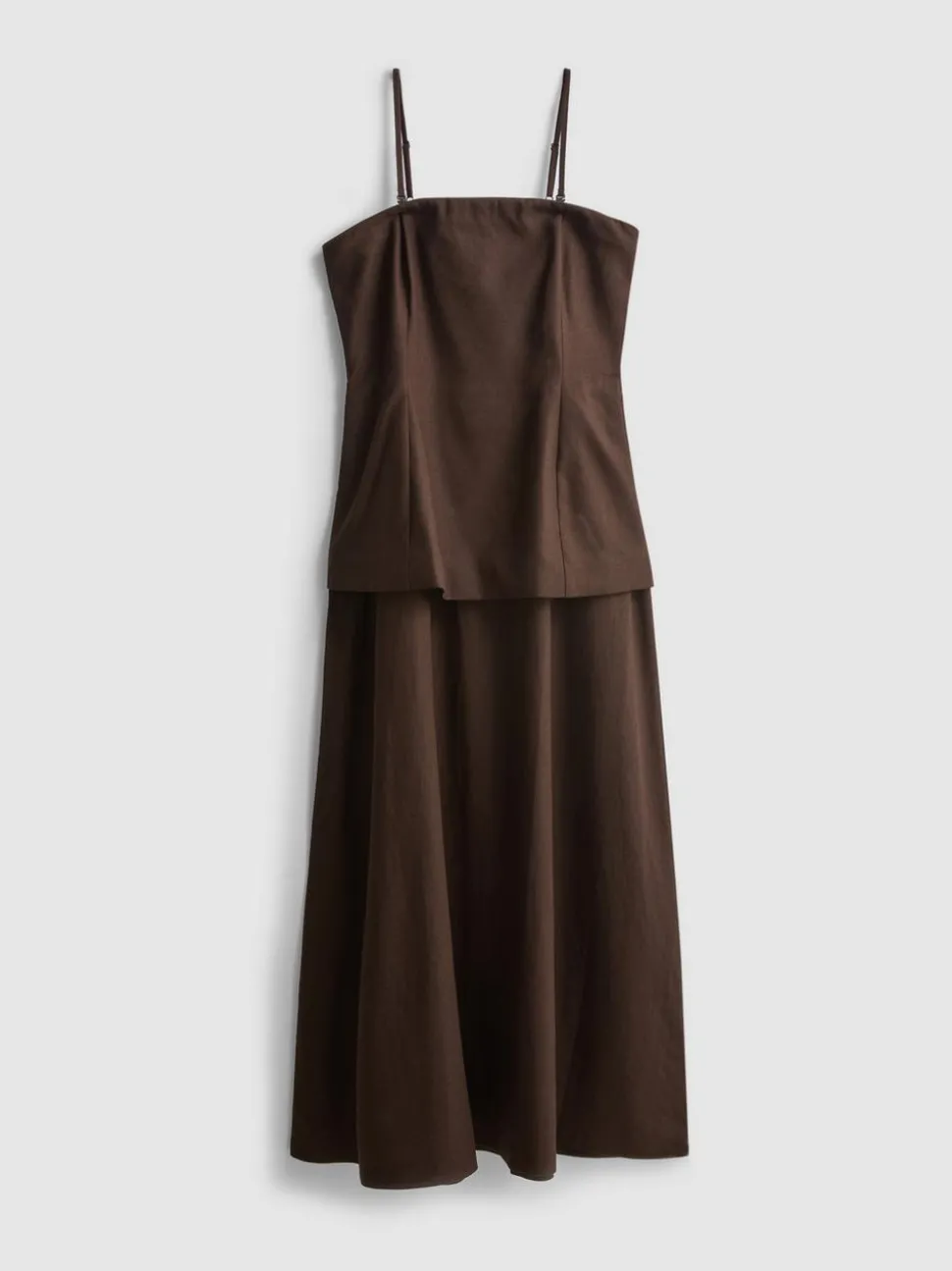 Gestuftes „The Edit“ Midikleid aus Leinengemisch