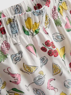 Gewebte Schlafanzugshorts aus Baumwolle