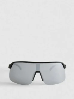 Gewölbte Sonnenbrille mit durchgehender Blende