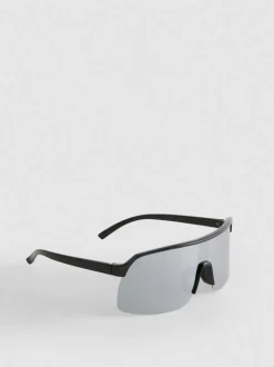 Gewölbte Sonnenbrille mit durchgehender Blende