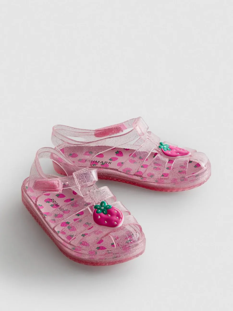 Glitzernde Fischersandalen aus Kunststoff
