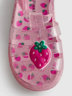 Glitzernde Fischersandalen aus Kunststoff
