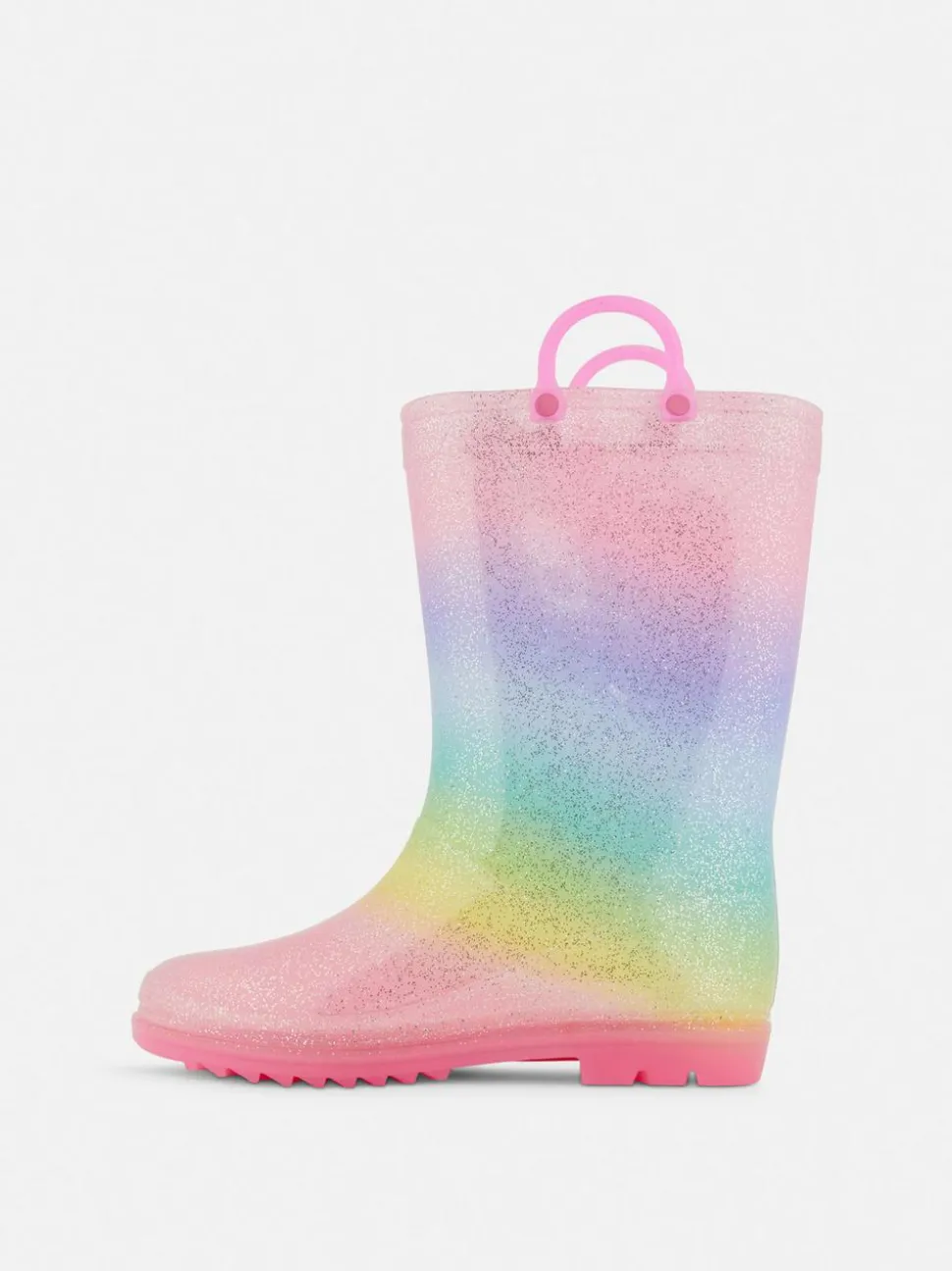 Glitzernde Gummistiefel im Ombré-Look